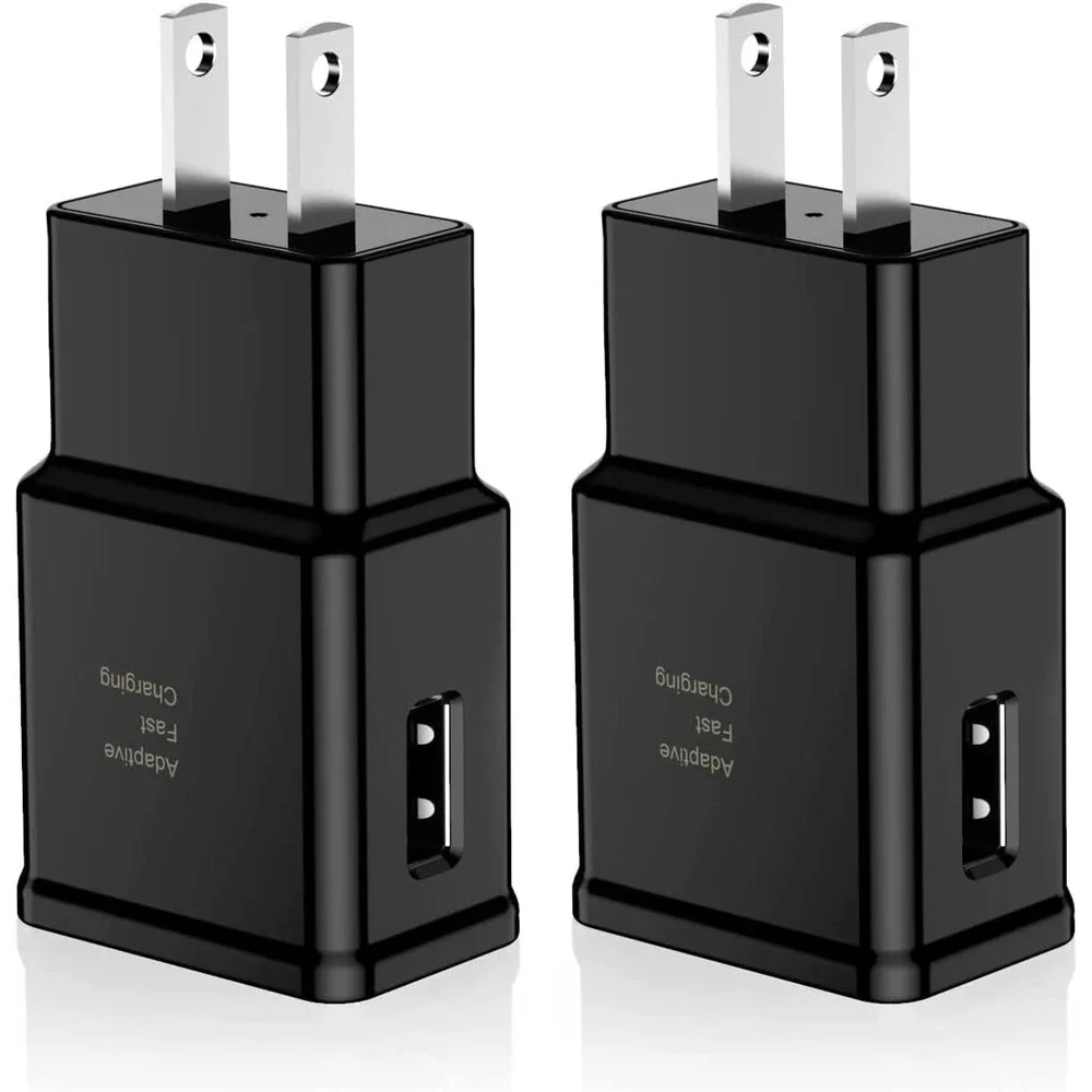 2PCK Adaptive Fast Charger 2.0Amp USB Adapter, 9V/5V for Samsung, LG, Universal